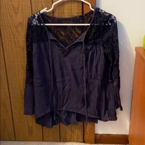 Navy blue lace top